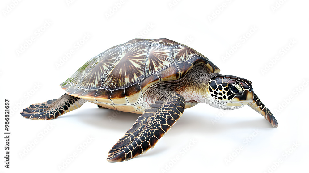 Fototapeta premium Sea turtle isolated on white background