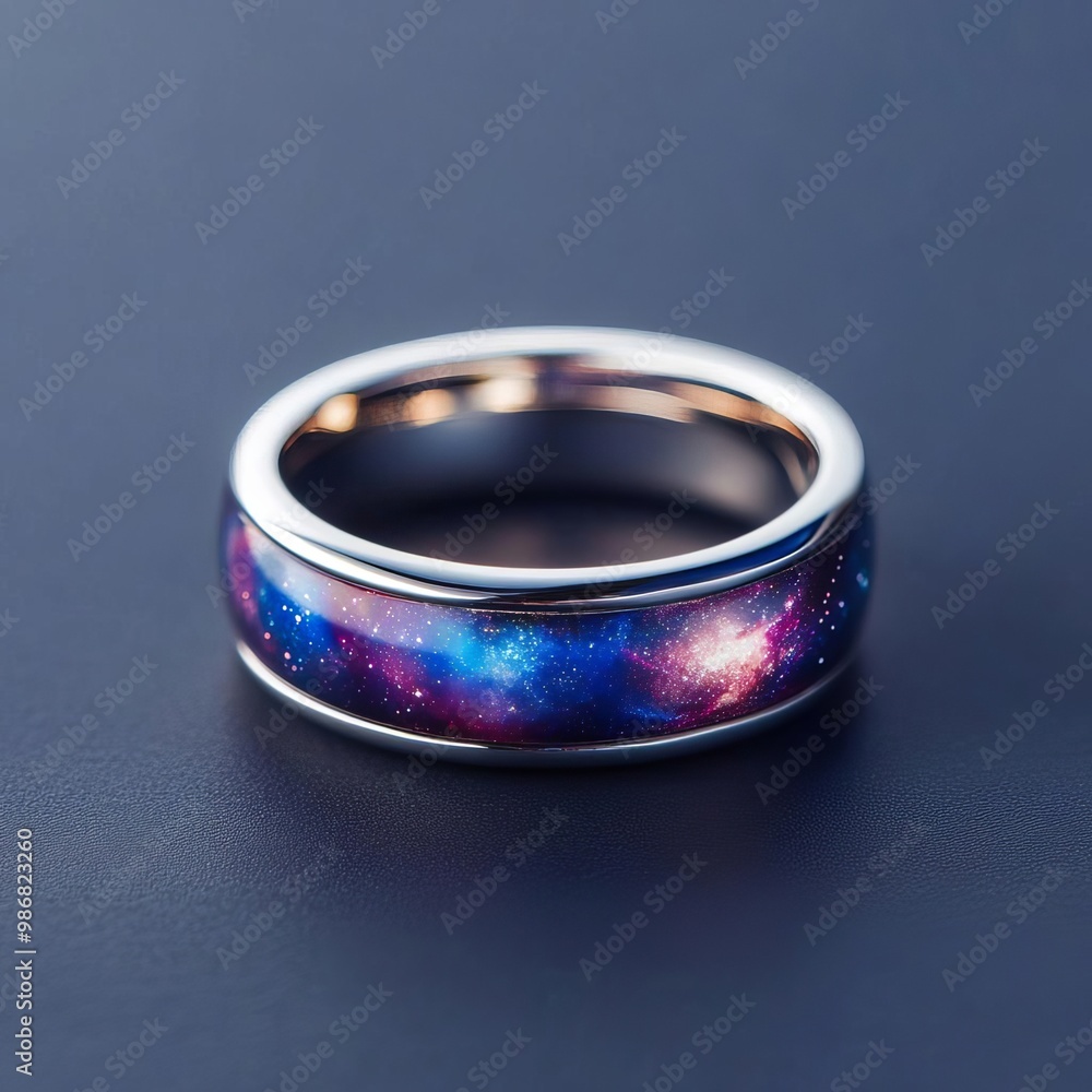 Celestial ring with a galaxy pattern, capturing the mysteries of the universe Celestial ring with a galaxy pattern, capturing the mysteries of the universe
