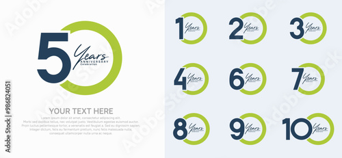 anniversary logotype style with green and black color can be use for company celebration event