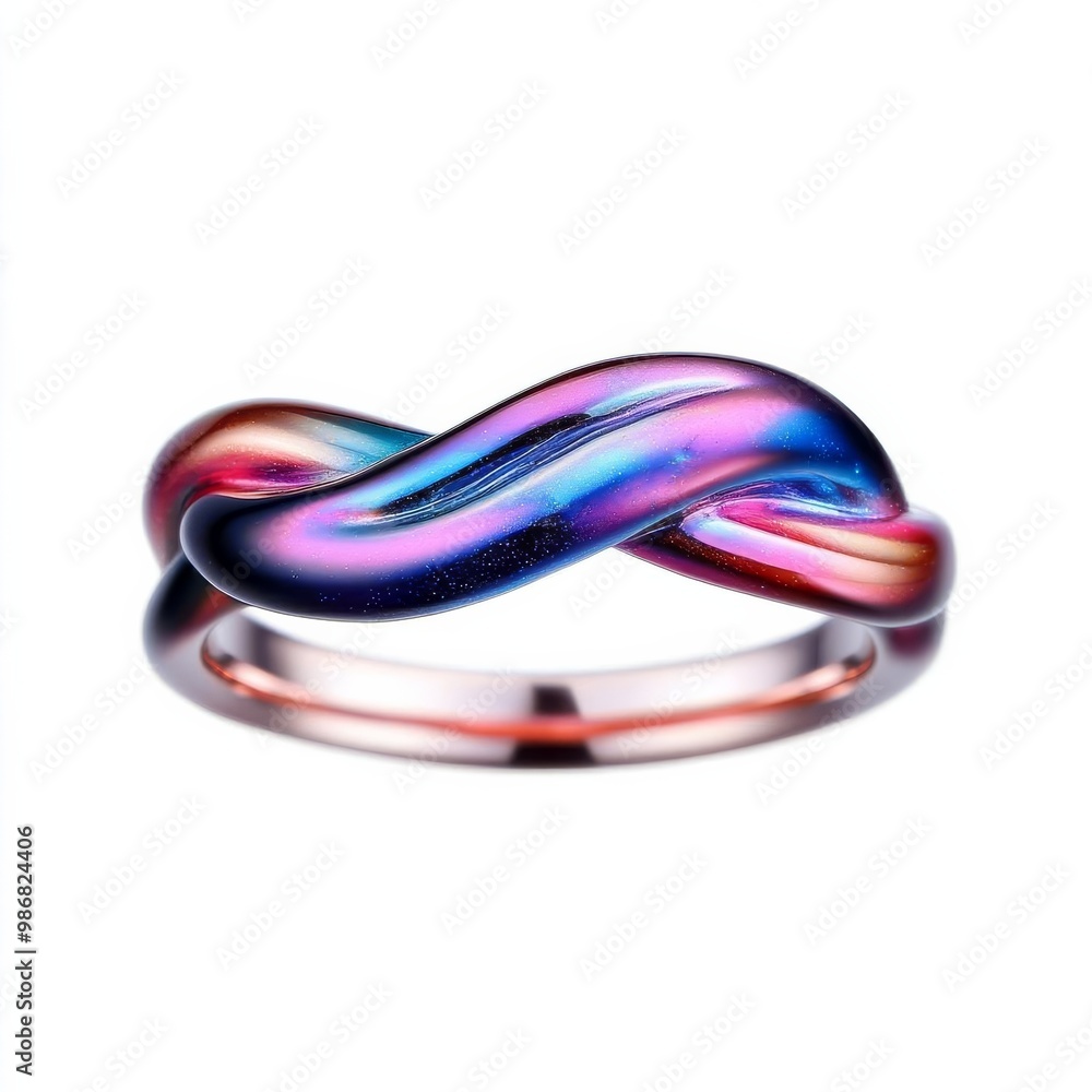 Galaxy-themed ring with swirling colors, offering an ethereal design Galaxy-themed ring with swirling colors, offering an ethereal design