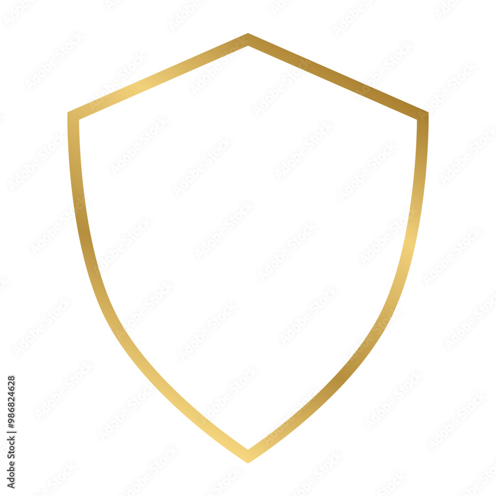 gradient gold outline shield gradient gold outline shield