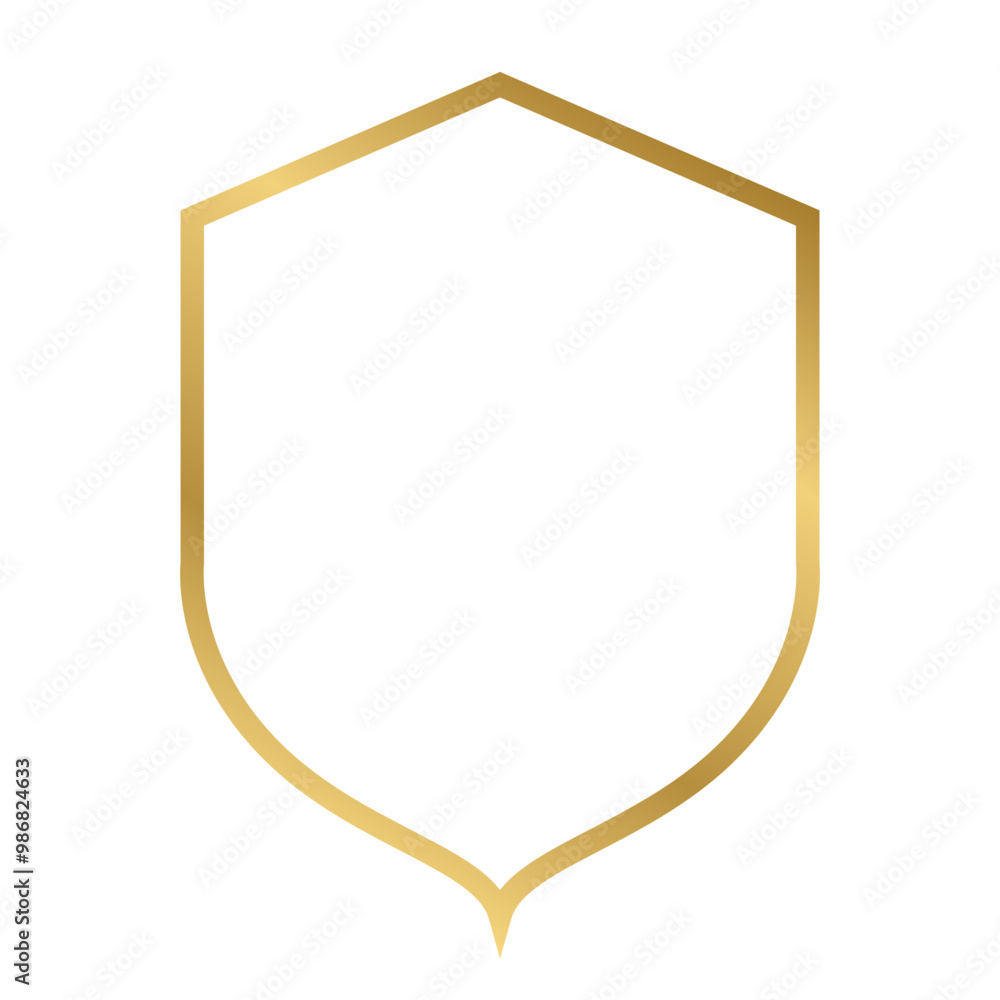 gradient gold outline shield gradient gold outline shield