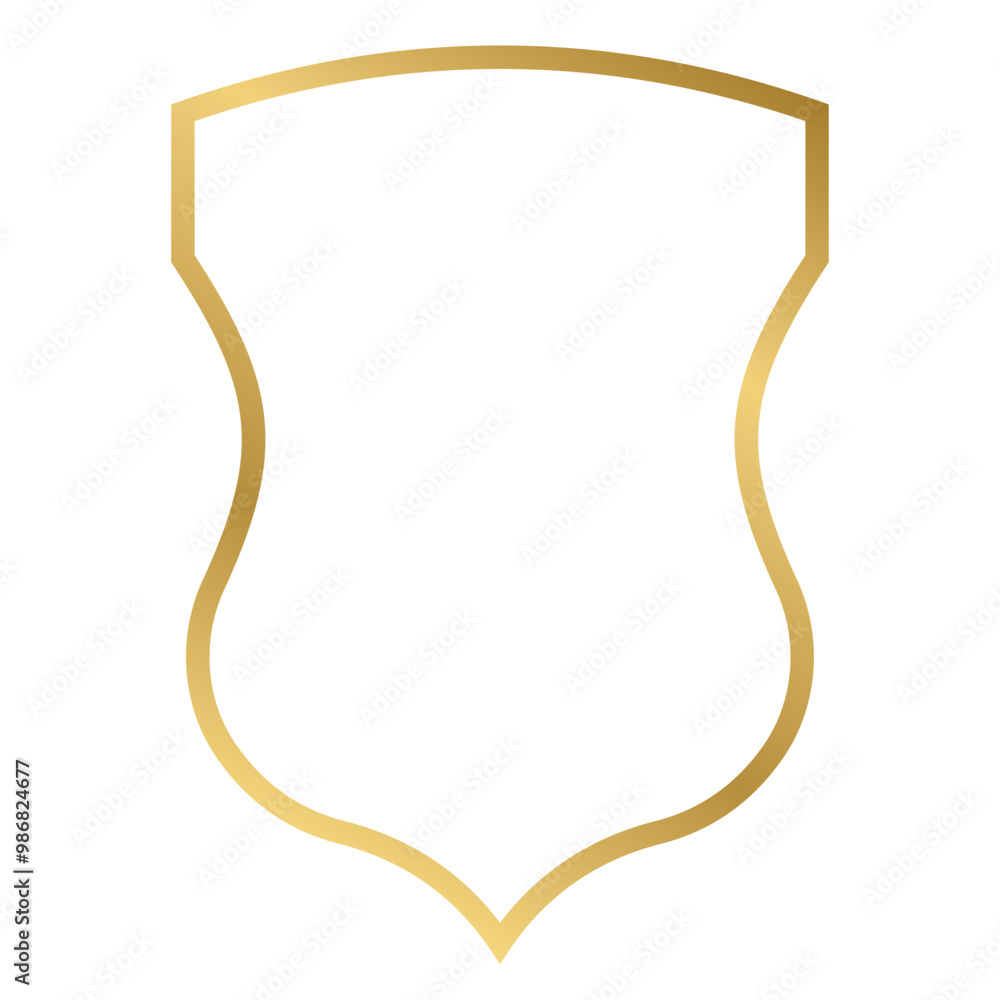 gradient gold outline shield