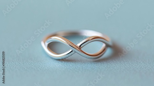 Infinity ring with intertwined loops, representing endless love and connection