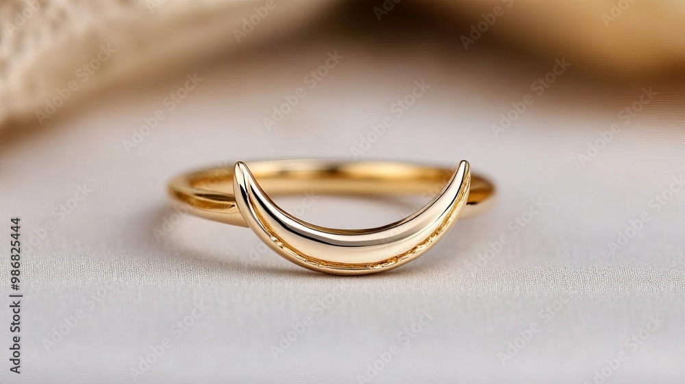 Minimalist crescent moon ring, ideal for celestial-themed collections Minimalist crescent moon ring, ideal for celestial-themed collections