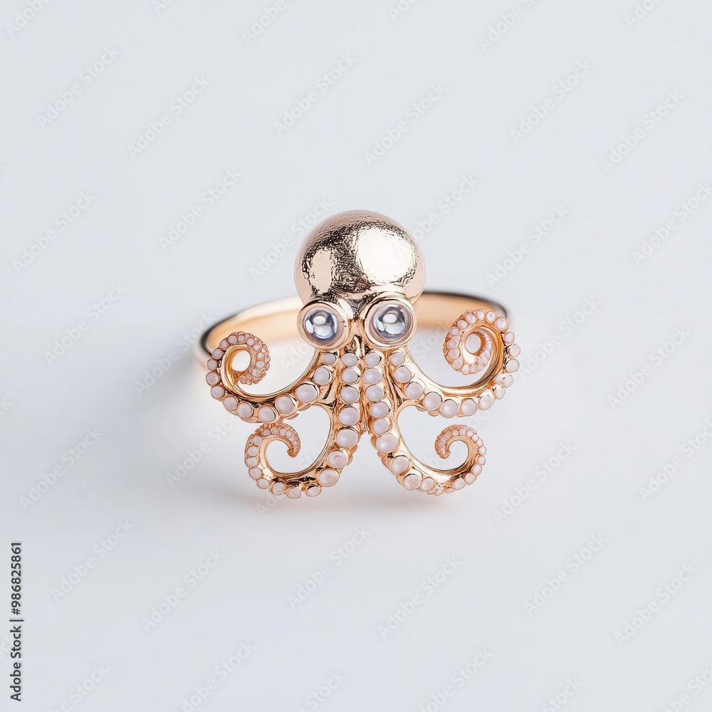 Octopus tentacle ring with tiny suckers, representing oceanic wonder Octopus tentacle ring with tiny suckers, representing oceanic wonder