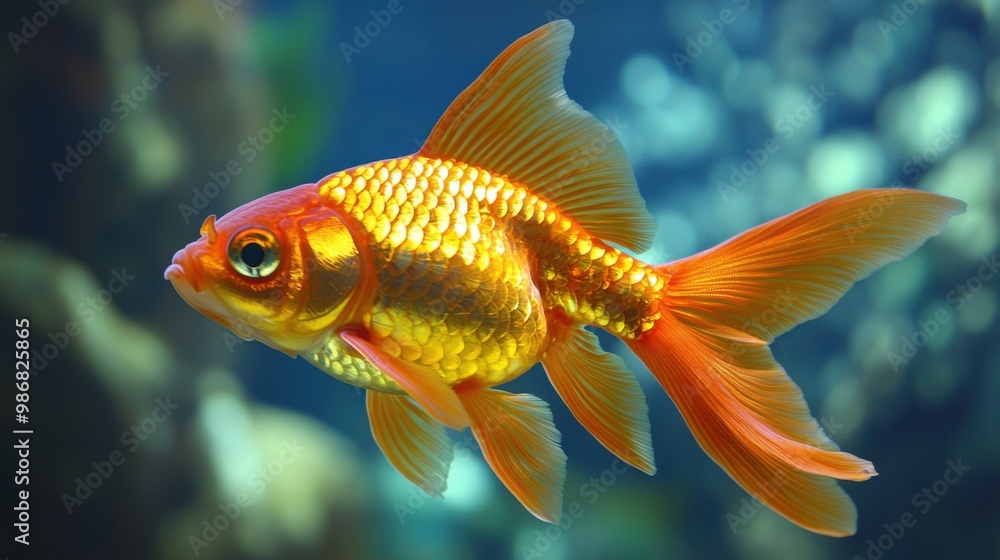 Goldfish swimming in the water. Beautiful goldfish in the aquarium. Goldfish swimming in the water. Beautiful goldfish in the aquarium.