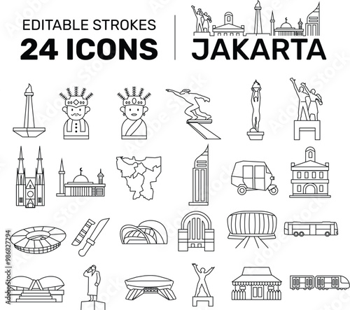 Jakarta icon set