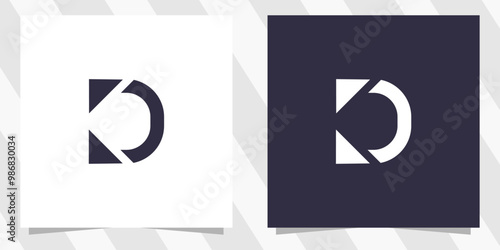 letter kd dk logo design vector