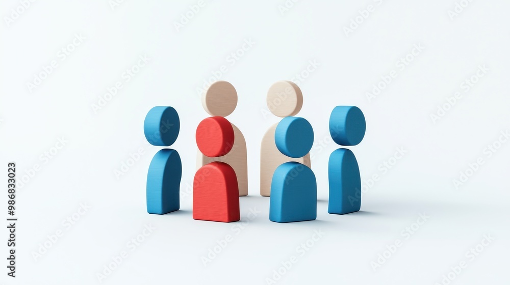 Colorful figurines representing diverse people, grouped together on a white isolate background. Colorful figurines representing diverse people, grouped together on a white isolate background.