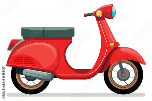 Classic motorbike. Cartoon style. Vector editable 