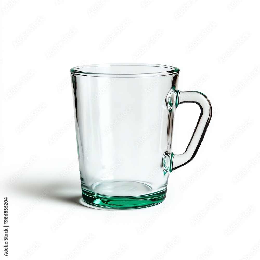 Glass mug, white isolate background Glass mug, white isolate background