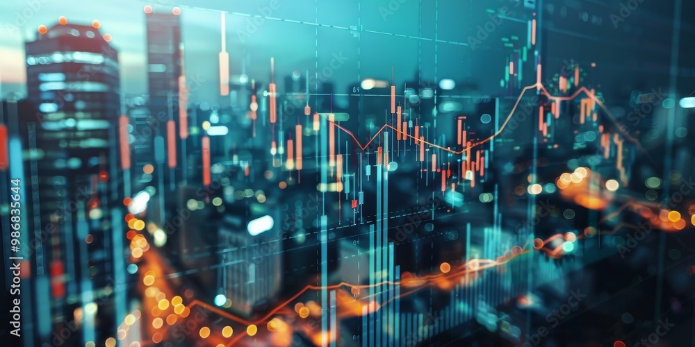 Fototapeta premium An informative image showing a portfolio of diverse pension fund investments, including stocks, bonds, and real estate, to represent secure retirement planning