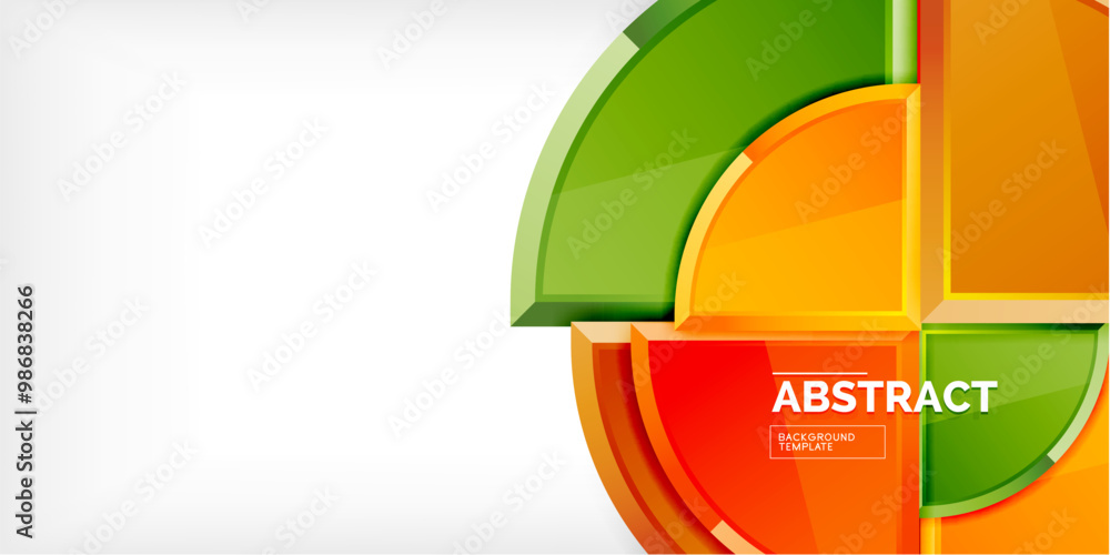 Fototapeta premium Abstract background - circles and round triangles with 3d effect. Vector Illustration For Wallpaper, Banner, Background, Card, Book Illustration, landing page