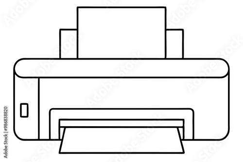Printer outline vector, Home printer continuous line drawing, scanner, fax, photo printer, copier.



