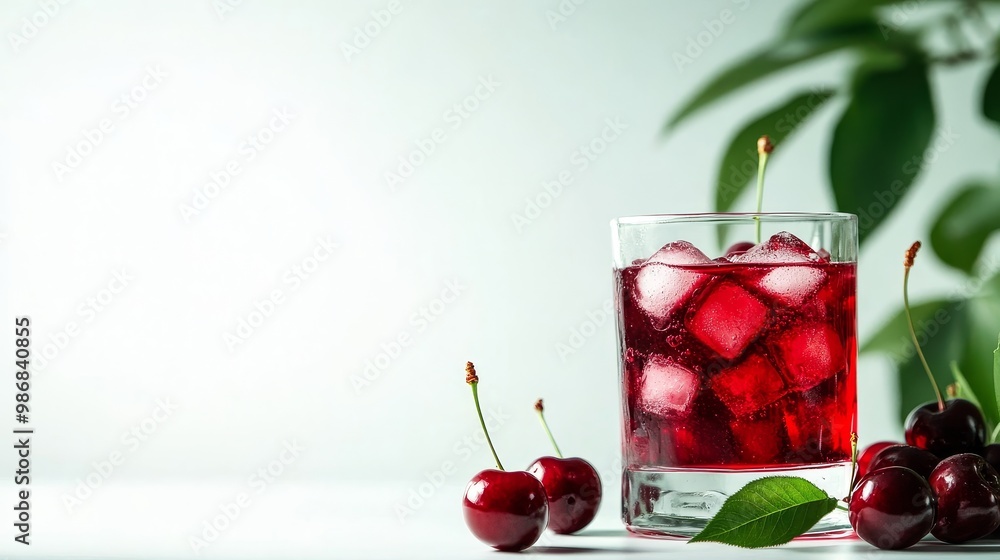 custom made wallpaper toronto digitalA glass of chilled cherry juice with ice cubes and fresh cherries, perfect for a summer drink.  Enjoy the taste of sweetness and tartness with this refreshing beverage.