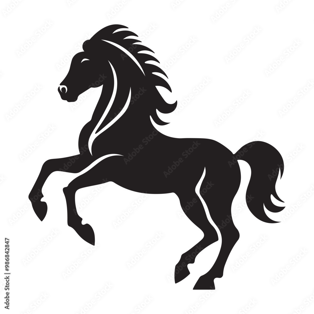 Horse silhouette vector illustration isolated on white background. Horse silhouette vector illustration isolated on white background.
