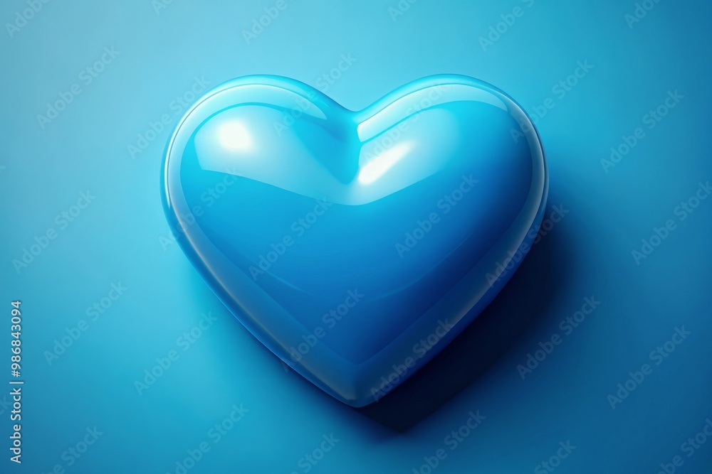 Vibrant blue heart shape emerges on a radiant blue background, subtly shifting in hue and softly trimmed with Vibrant blue heart shape emerges on a radiant blue background, subtly shifting in hue and softly trimmed with
