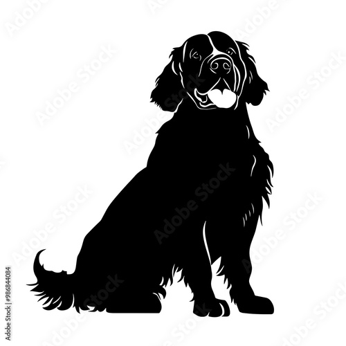 vector silhouette of a Clumber Spaniel