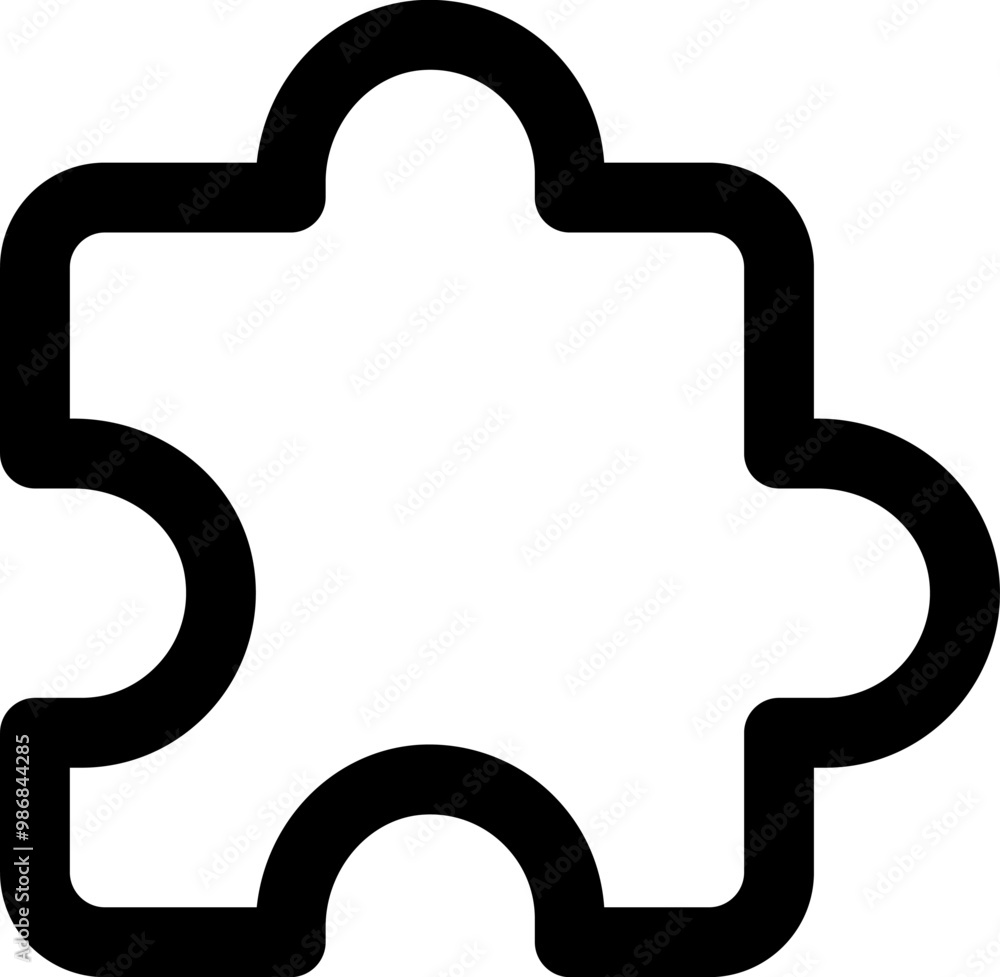 UI puzzle Vector Icon Illustration. Line Style UI puzzle Vector Icon Illustration. Line Style
