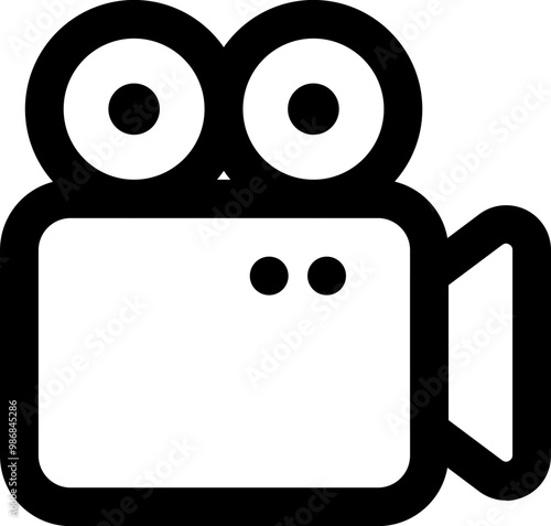 UI video camera Vector Icon Illustration. Line Style