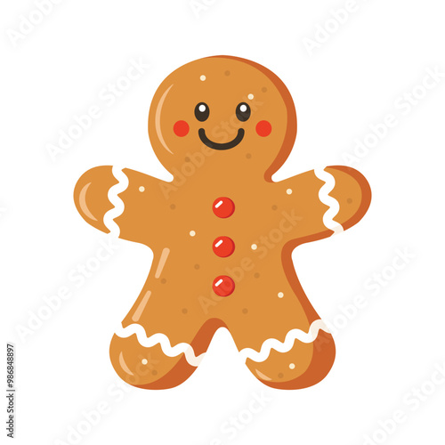 Christmas Gingerbread Man Illustration
