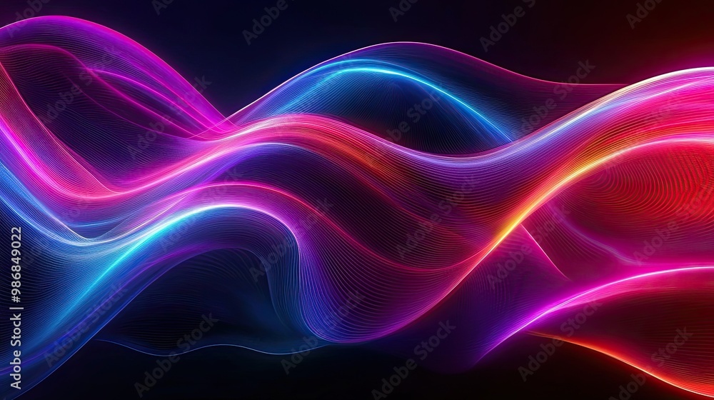 Flowing abstract lines in bright, neon colors, creating a sense of energy and motion Flowing abstract lines in bright, neon colors, creating a sense of energy and motion