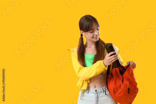 Female student with spray c...