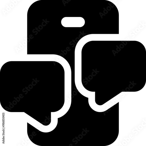 UI chat Vector Icon Illustration. Glyph Style