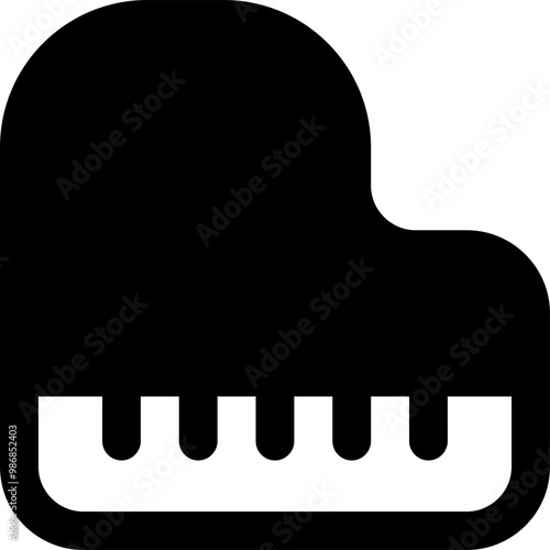 UI piano Vector Icon Illustration. Glyph Style