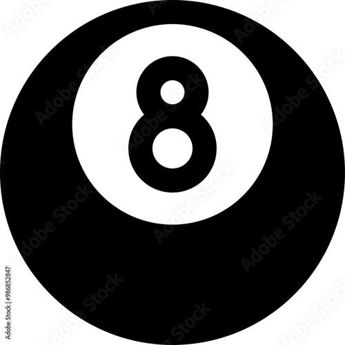UI pool ball Vector Icon Illustration. Glyph Style
