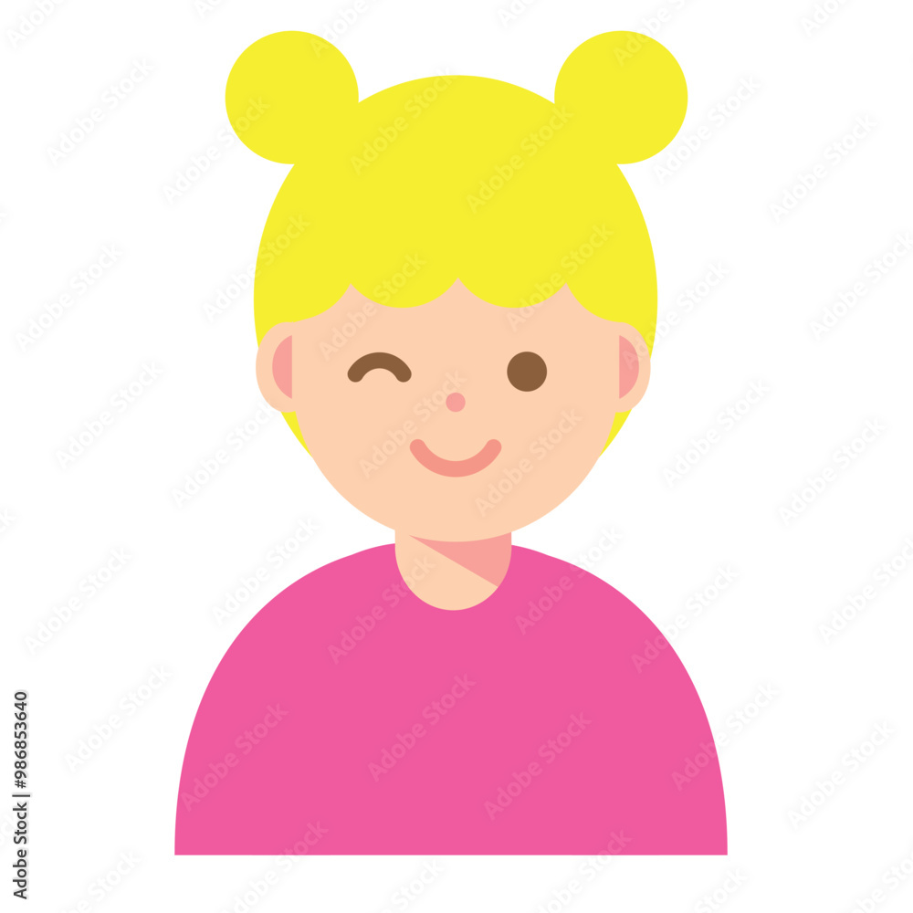 ウインクする女性のイラスト ウインクする女性のイラスト
