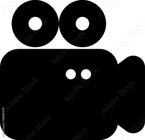 UI video camera Vector Icon Illustration. Glyph Style