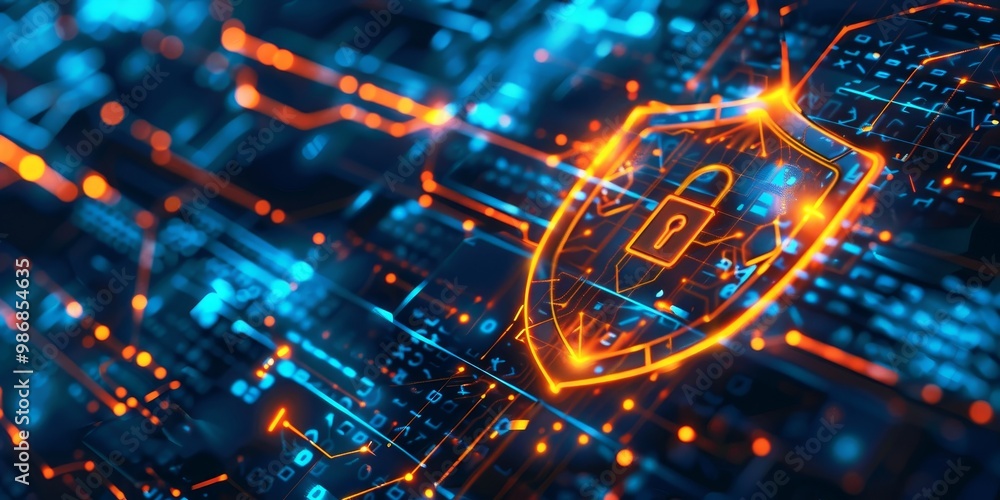 A dynamic visualization of a digital firewall as a radiant shield ...