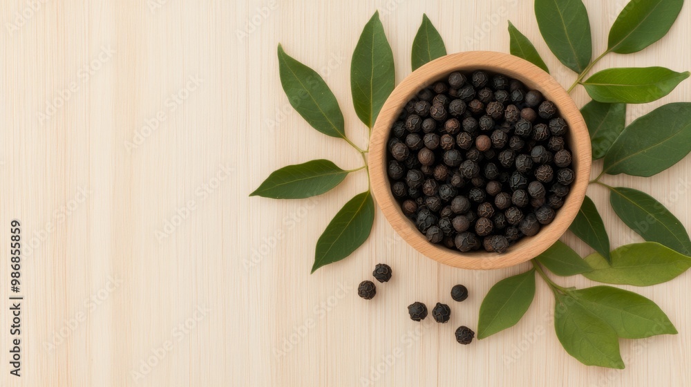 a bowl of black pepper on a wooden surface a bowl of black pepper on a wooden surface
