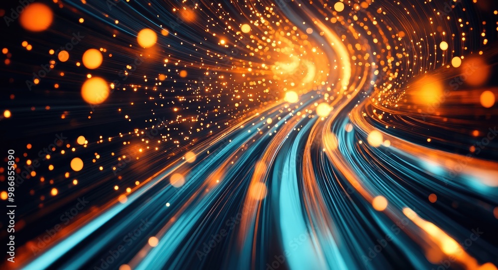 Abstract Futuristic Speed-of-Light Imagery with Fiber-Optic Cables Abstract Futuristic Speed-of-Light Imagery with Fiber-Optic Cables