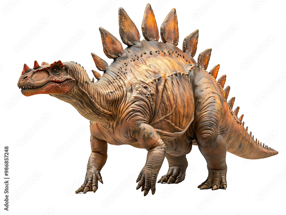 Fototapeta premium Stegosaurus Dinosaur Isolated on Transparent Background for Educational Materials