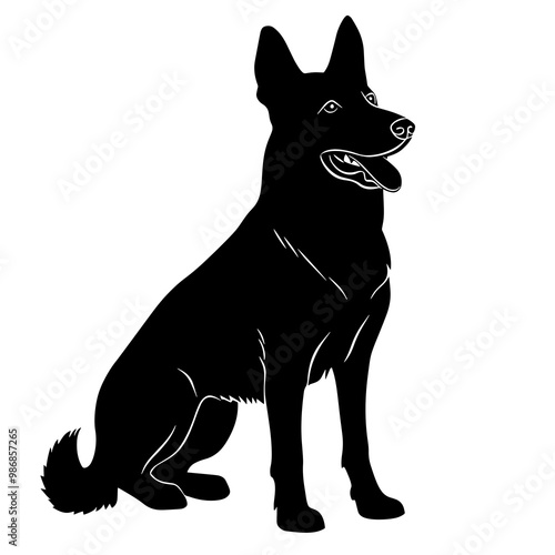 silhouette of a german shepherd