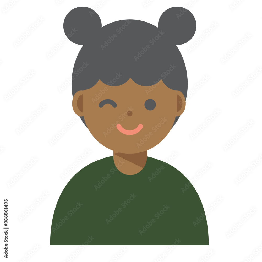 ウインクする女性のイラスト ウインクする女性のイラスト