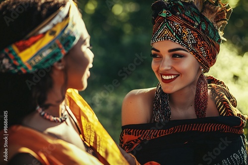 A cultural envoy highlights various traditions through distinctive garments and symbols while fostering enriching dialogues.