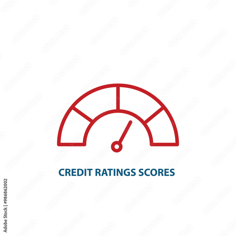 Fototapeta premium credit score icon. Thin linear credit score, rating, score outline vector illustration design