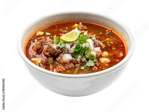 Detailed Mexican Pozole Isolated on Transparent Background