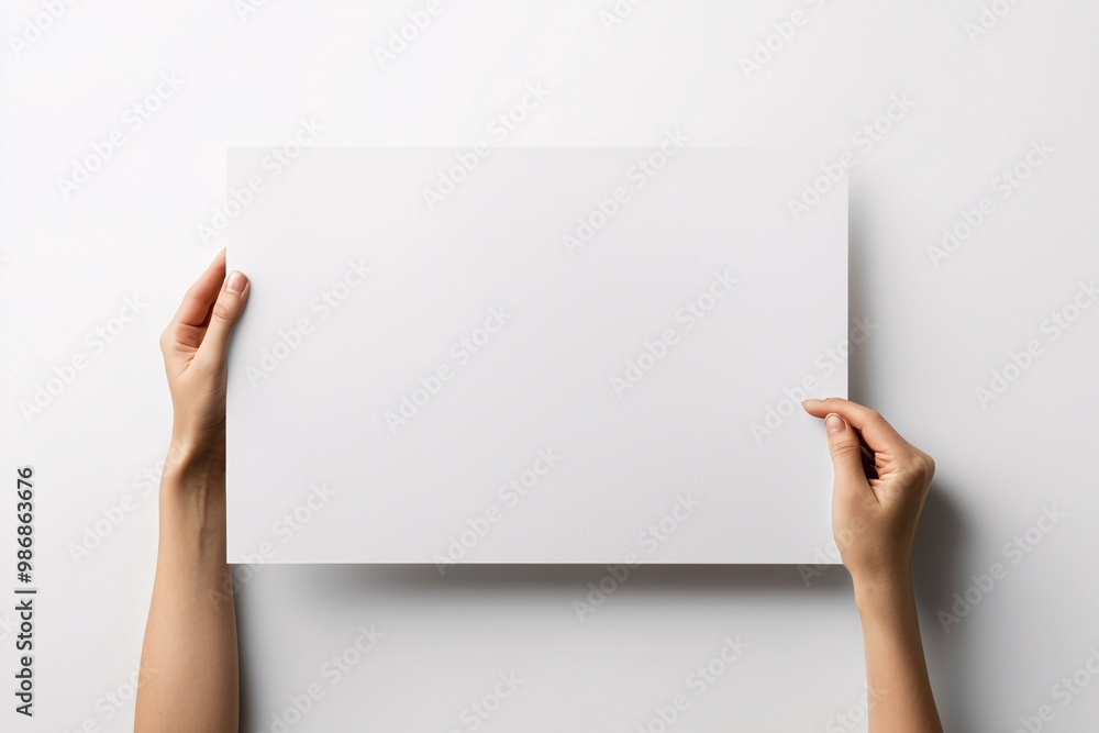 A sleek promotional poster template featuring generous space for personalized text, perfect for marketing campaigns against a minimalist white backdrop. A sleek promotional poster template featuring generous space for personalized text, perfect for marketing campaigns against a minimalist white backdrop.
