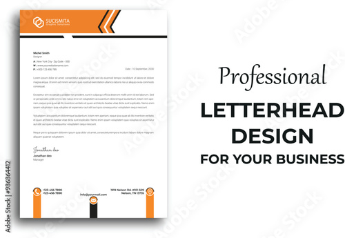 Professional corporate company business colorful letterhead template design