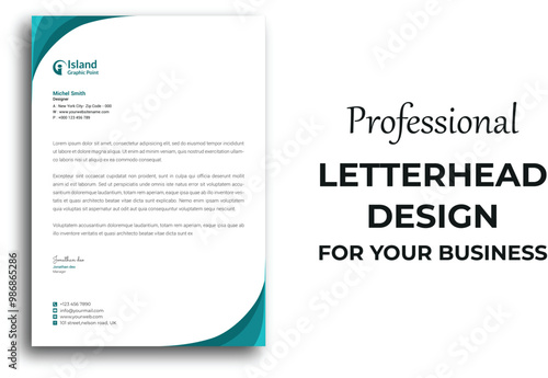Professional corporate company business colorful letterhead template design