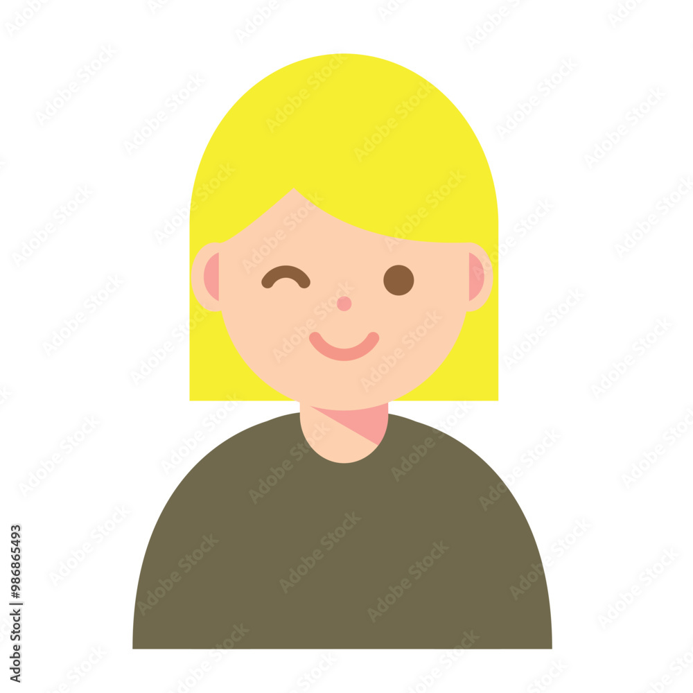 ウインクする女性のイラスト ウインクする女性のイラスト