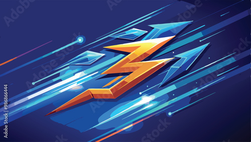 Abstract Speed Movement of Arrows Vector Illustration with Dynamic Flow and Motion Design Concept