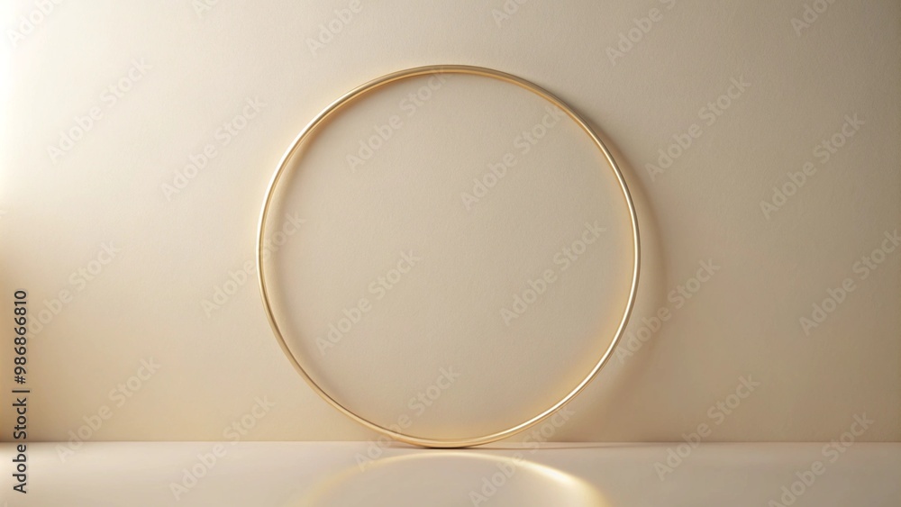 Golden Circle on Beige Background Golden Circle on Beige Background