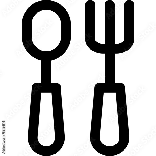 cutlery baby icon outline vector