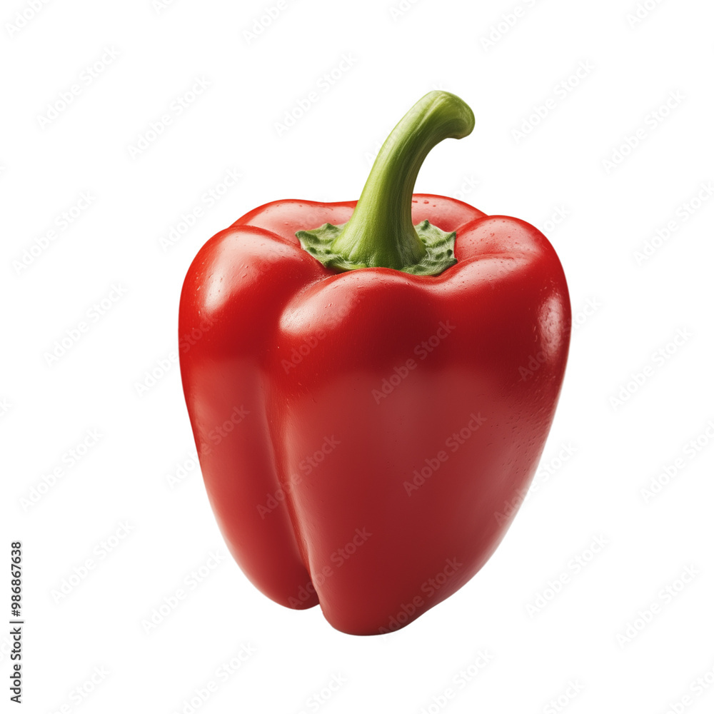 A red bell pepper on a transparent background A red bell pepper on a transparent background